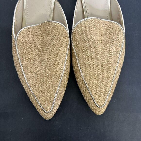 Cole Haan Gold Metallic Linen Piper Loafer Mule Size 6.5B VGUC Bnfts Charity - Picture 10 of 13